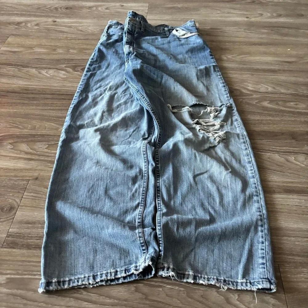 'Vintage Y2K/2000s Baggy Grunge Distressed Skater Denim Jeans! 48x30